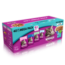 Whiskas +1 Adult Cat Food Pouches Fish Selection in Jelly 40 x 85g
