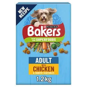 Bakers Adult Dry Dog Food Chicken & Veg 1kg