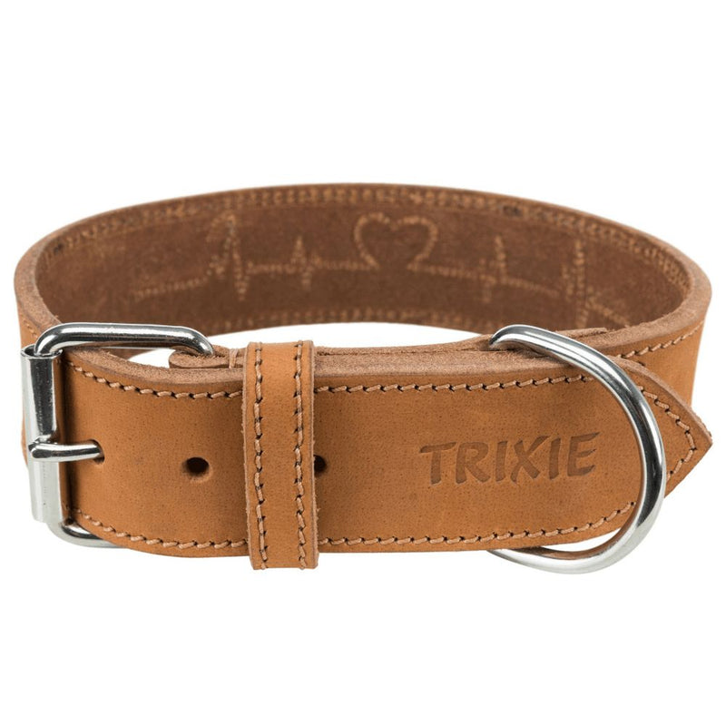 Trixie Leather Dog Collar Tan - Large 47x55cm-40mm