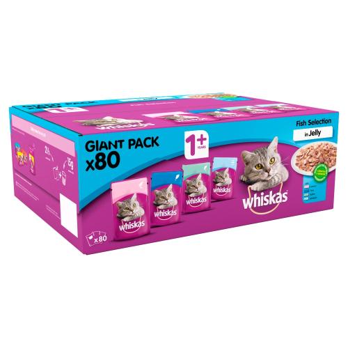 Whiskas +1 Fish Selection in Jelly 80 x 85g Pouches